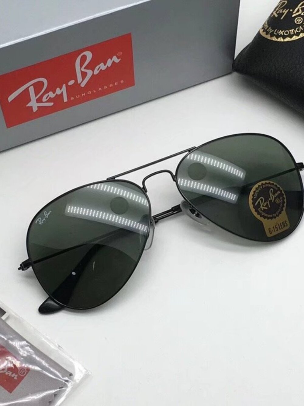 Ray-Ban 3025 Green Aviator Sunglasses 58mm